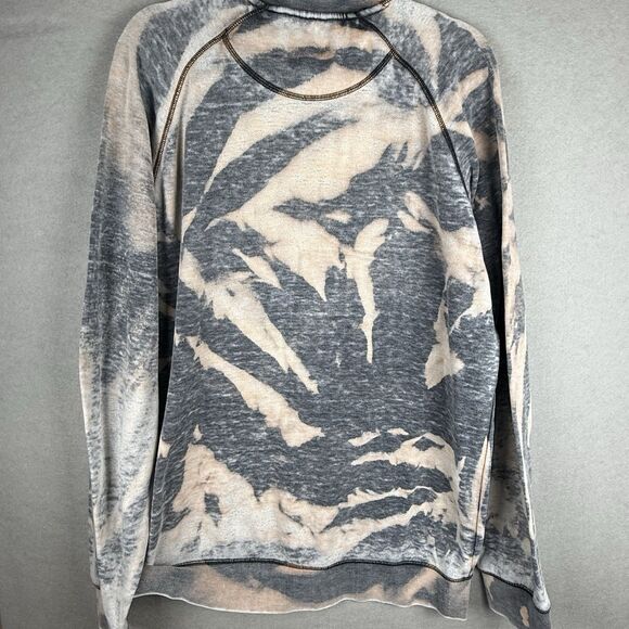 Burton Retro Mountain Logo Crewneck Sweatshirt Gray Mens Trashed Bleached Sz L - Picture 5 of 6